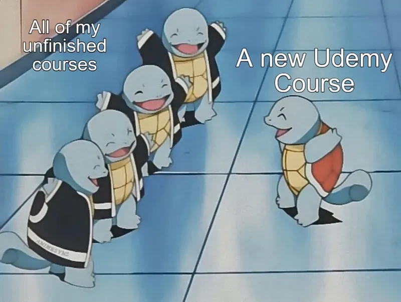 squirtle udemy meme